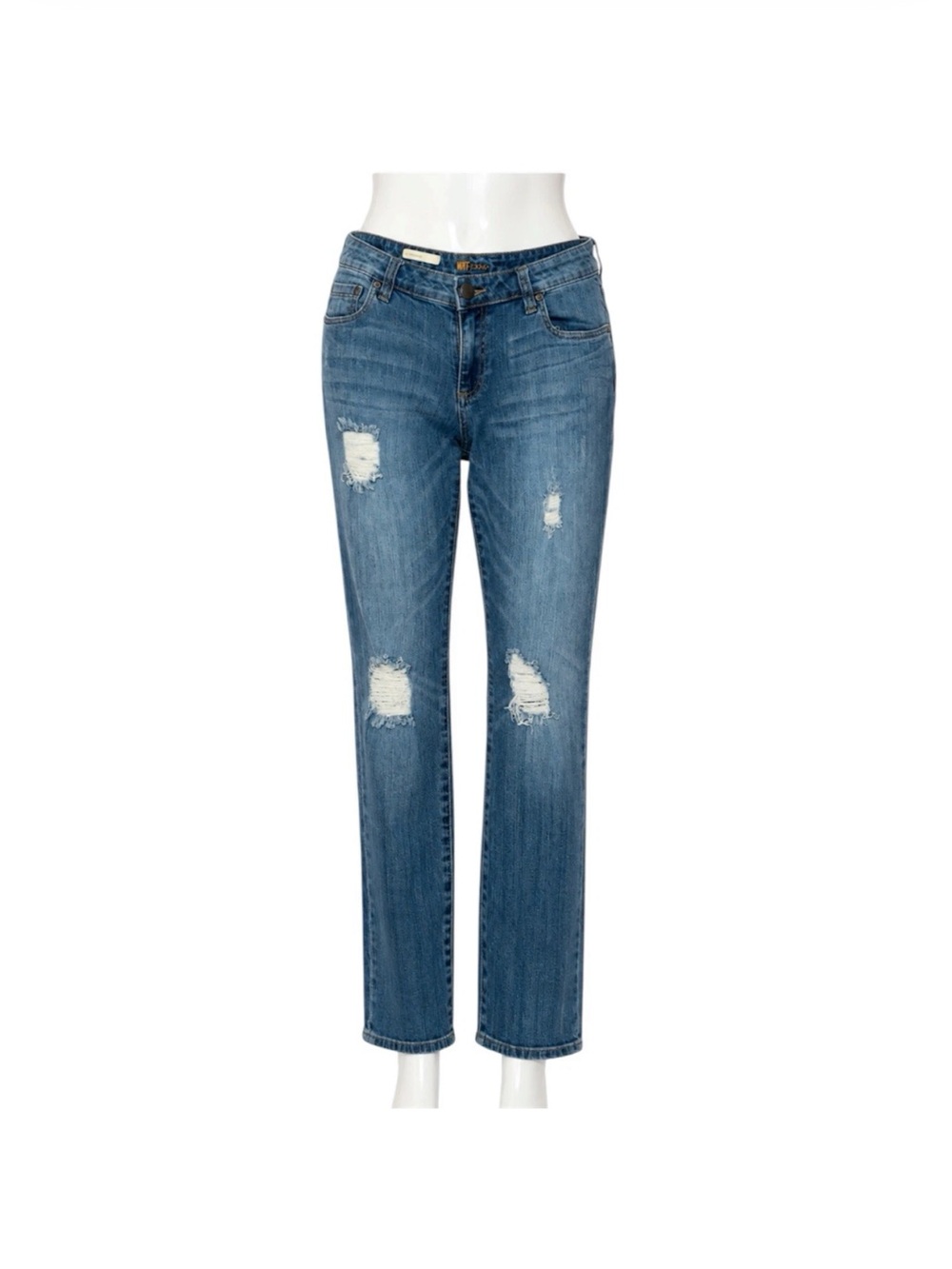 Kut from the Kloth Boyfriend Jeans Women's Sz
1OP Distressed Ripped Knee Blue